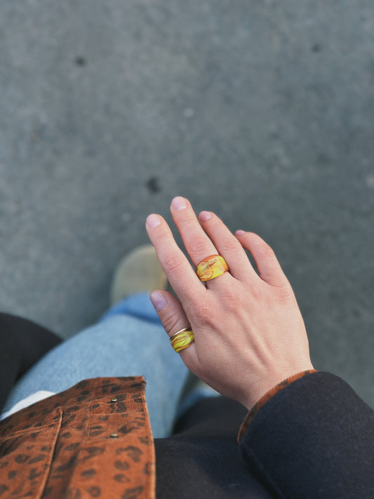 "Glass Half Full" glass ring