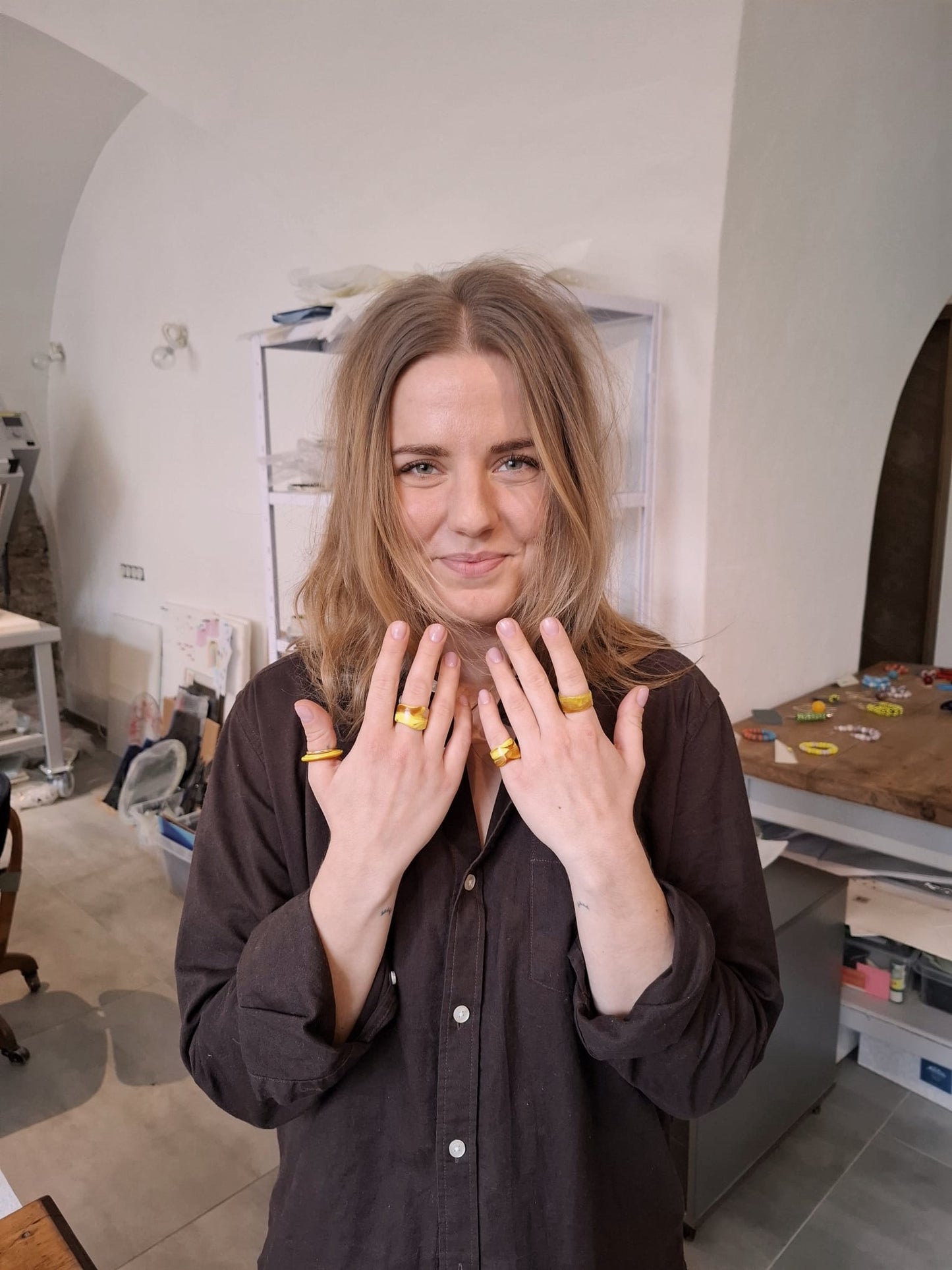 "Glass Half Full" glass ring