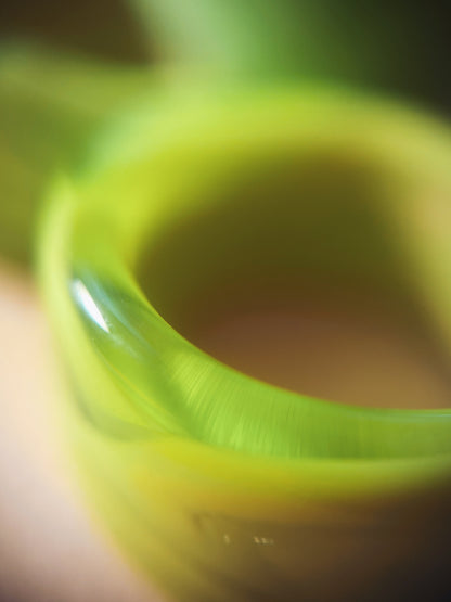 Lime green glass rings