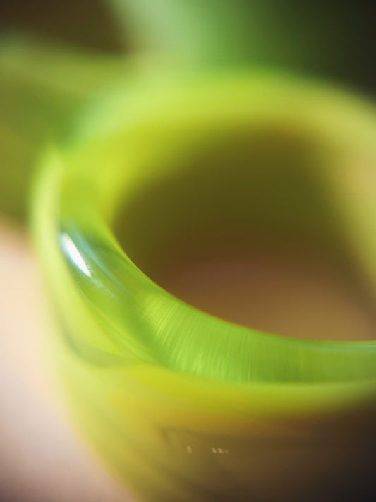 Lime green glass rings