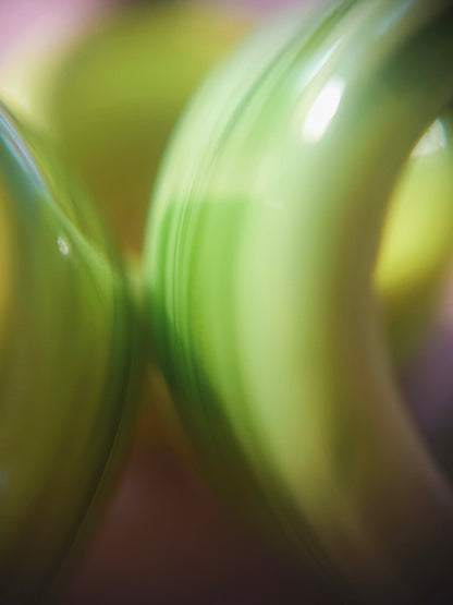 Lime green glass rings