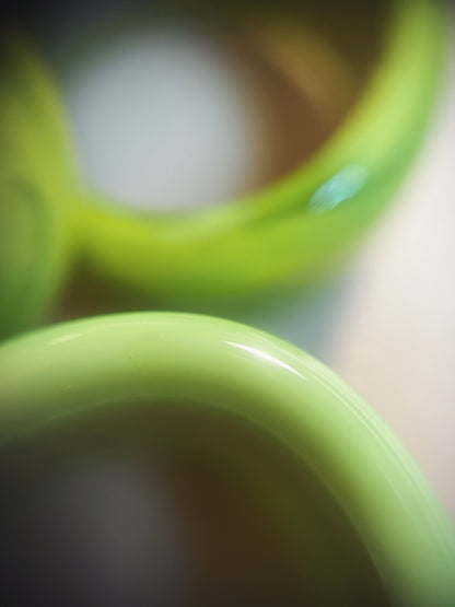 Lime green glass rings